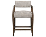 Thames Coal Fabric and Sierra Brown Parawood with Aged Bronze Iron (Counter Height) | Waldon Bar/Counter Stool | Valley Ridge Furniture