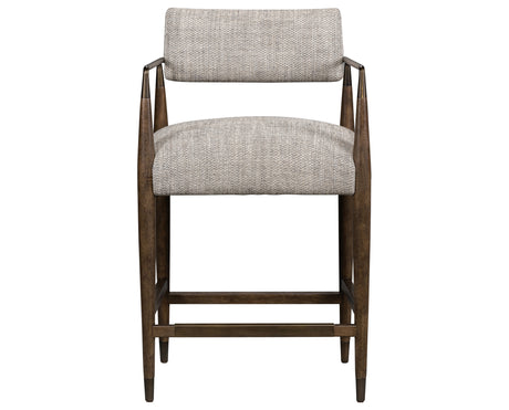 Thames Coal Fabric and Sierra Brown Parawood with Aged Bronze Iron (Counter Height) | Waldon Bar/Counter Stool | Valley Ridge Furniture