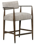 Thames Coal Fabric and Sierra Brown Parawood with Aged Bronze Iron (Counter Height) | Waldon Bar/Counter Stool | Valley Ridge Furniture