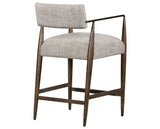 Thames Coal Fabric and Sierra Brown Parawood with Aged Bronze Iron (Counter Height) | Waldon Bar/Counter Stool | Valley Ridge Furniture