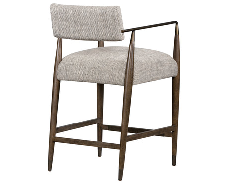 Thames Coal Fabric and Sierra Brown Parawood with Aged Bronze Iron (Counter Height) | Waldon Bar/Counter Stool | Valley Ridge Furniture