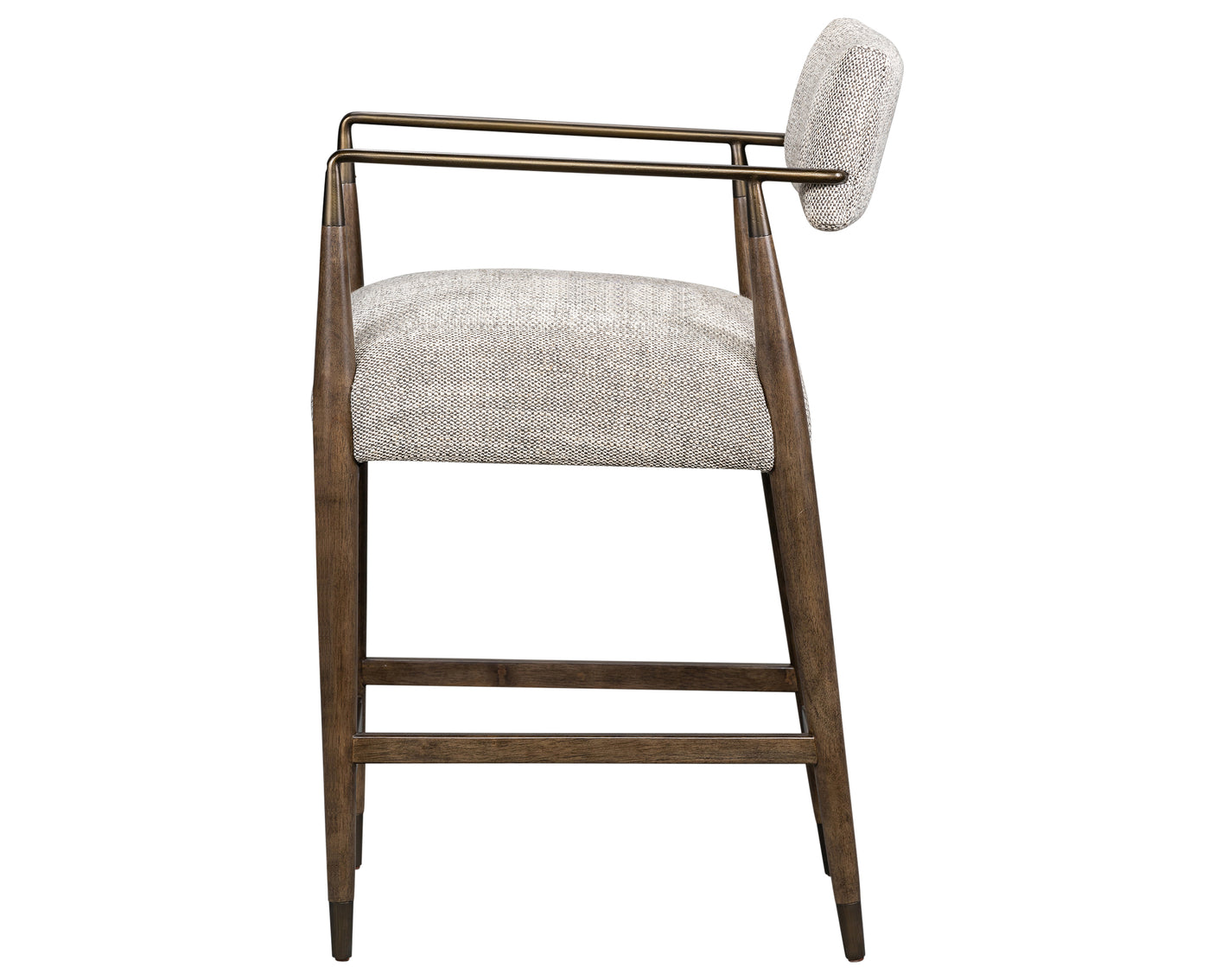 Thames Coal Fabric and Sierra Brown Parawood with Aged Bronze Iron (Counter Height) | Waldon Bar/Counter Stool | Valley Ridge Furniture