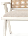 Avant Natural Fabric and Distressed Cream Oak with Natural Cane | Flora Dining Chair | Valley Ridge Furniture