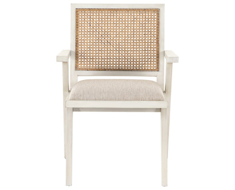 Avant Natural Fabric and Distressed Cream Oak with Natural Cane | Flora Dining Chair | Valley Ridge Furniture