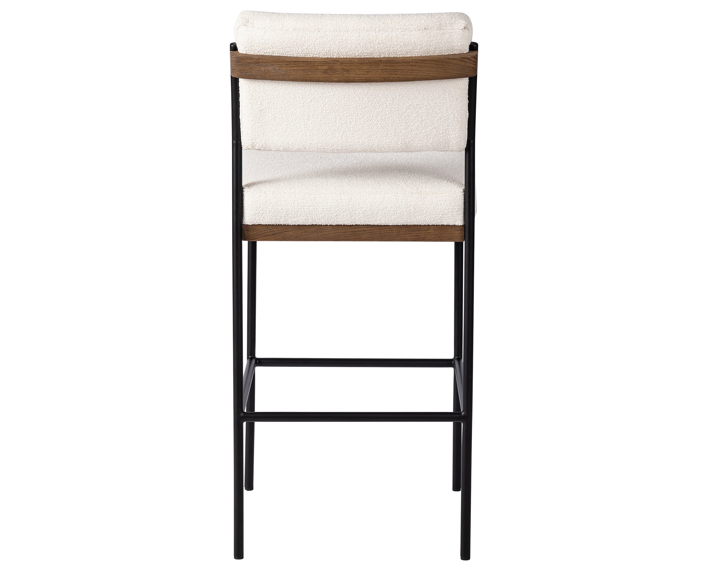 Fayette Cloud Fabric and Drifted Oak with Midnight Iron (Bar Height) | Benton Bar/Counter Stool | Valley Ridge Furniture