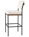 Fayette Cloud Fabric and Drifted Oak with Midnight Iron (Bar Height) | Benton Bar/Counter Stool | Valley Ridge Furniture
