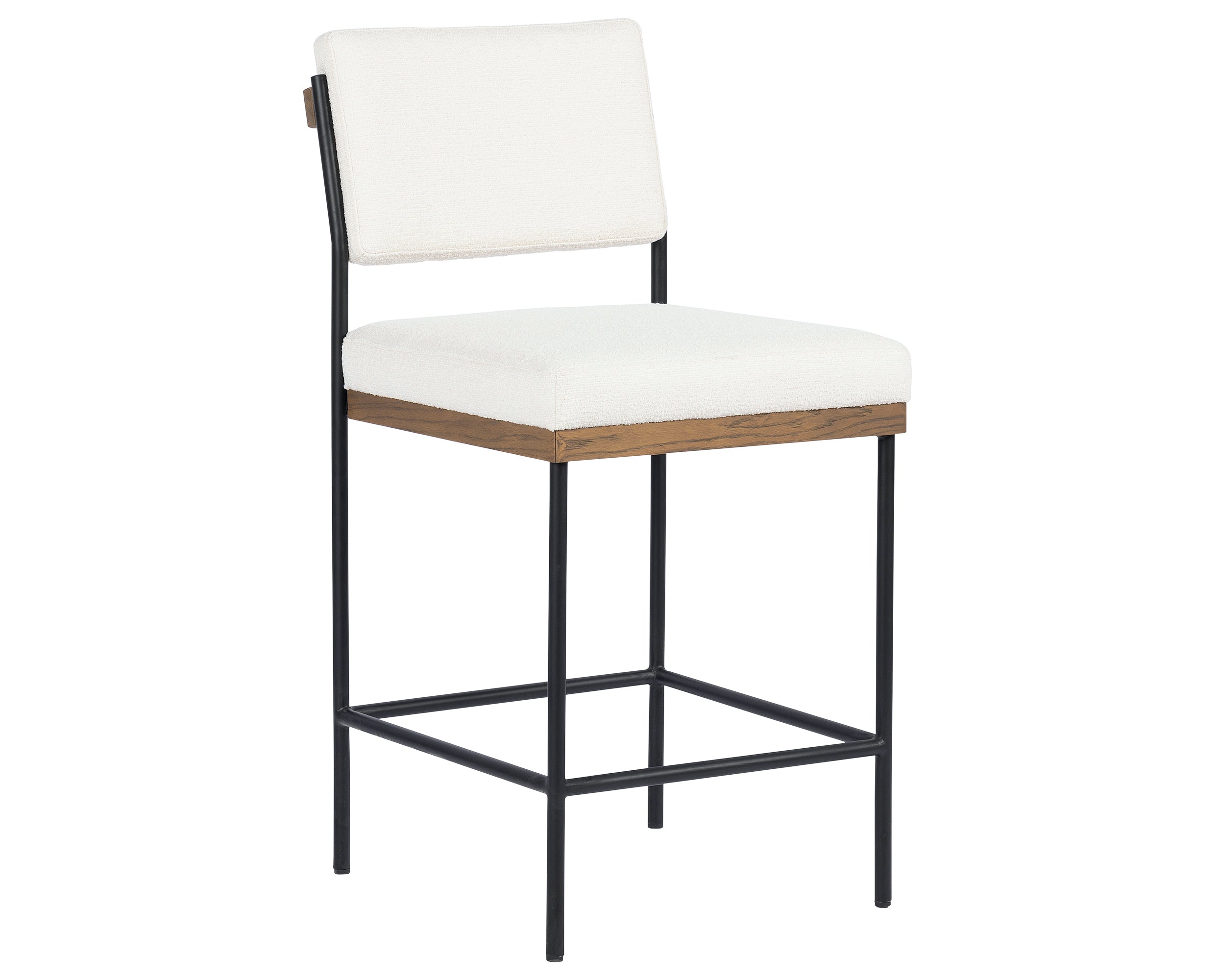 Fayette Cloud Fabric and Drifted Oak with Midnight Iron (Counter Height) | Benton Bar/Counter Stool | Valley Ridge Furniture