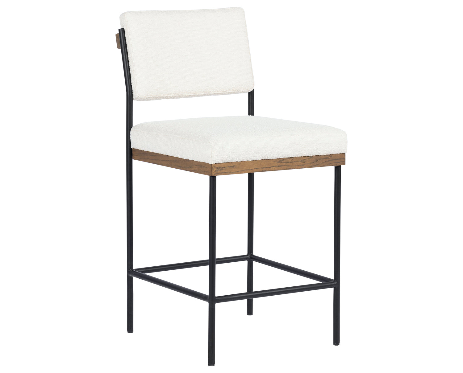 Fayette Cloud Fabric & Drifted Oak with Midnight Iron (Counter Height) | Benton Bar/Counter Stool | Valley Ridge Furniture