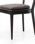 Savile Charcoal Fabric and Brushed Ebony Nettlewood with Brushed Ebony Cane | Britt Dining Chair | Valley Ridge Furniture