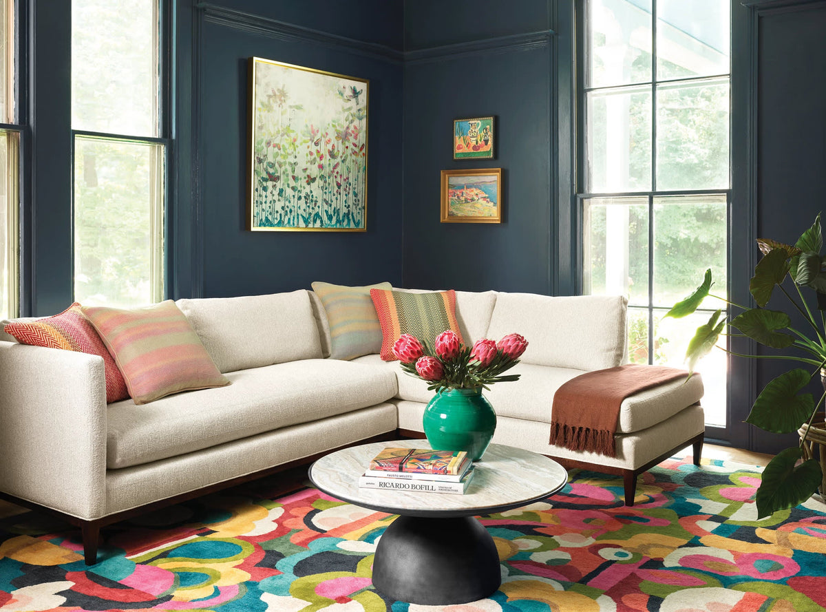 Dash & Albert Field of Dreams Hand Tufted Wool Rug in Multi, living room setting