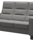 Paloma Leather Silver Grey & Wenge Base | Stressless Wave 3-Seater High Back Sofa | Valley Ridge Furniture