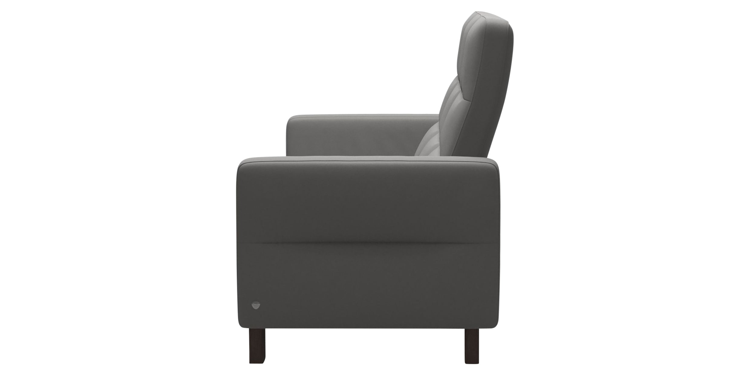 Paloma Leather Silver Grey &amp; Wenge Base | Stressless Wave 3-Seater High Back Sofa | Valley Ridge Furniture