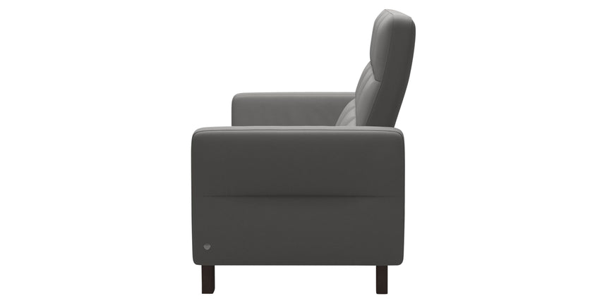 Paloma Leather Silver Grey & Wenge Base | Stressless Wave 3-Seater High Back Sofa | Valley Ridge Furniture