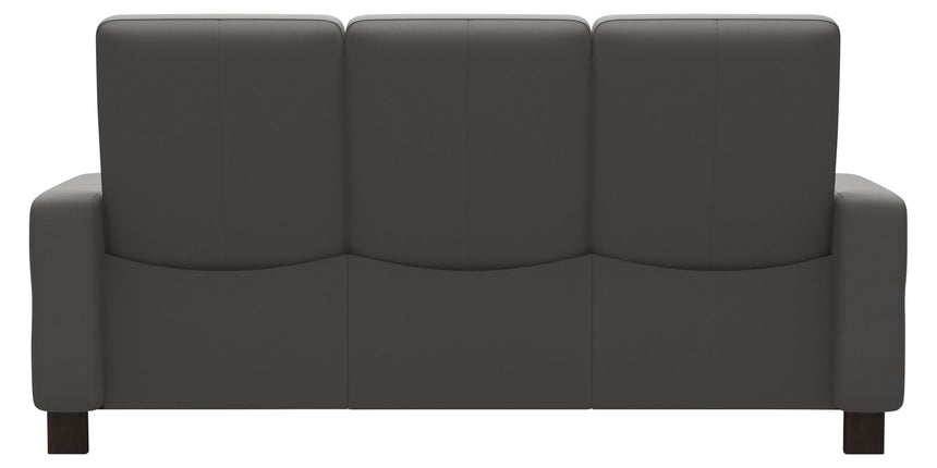 Paloma Leather Silver Grey & Wenge Base | Stressless Wave 3-Seater High Back Sofa | Valley Ridge Furniture