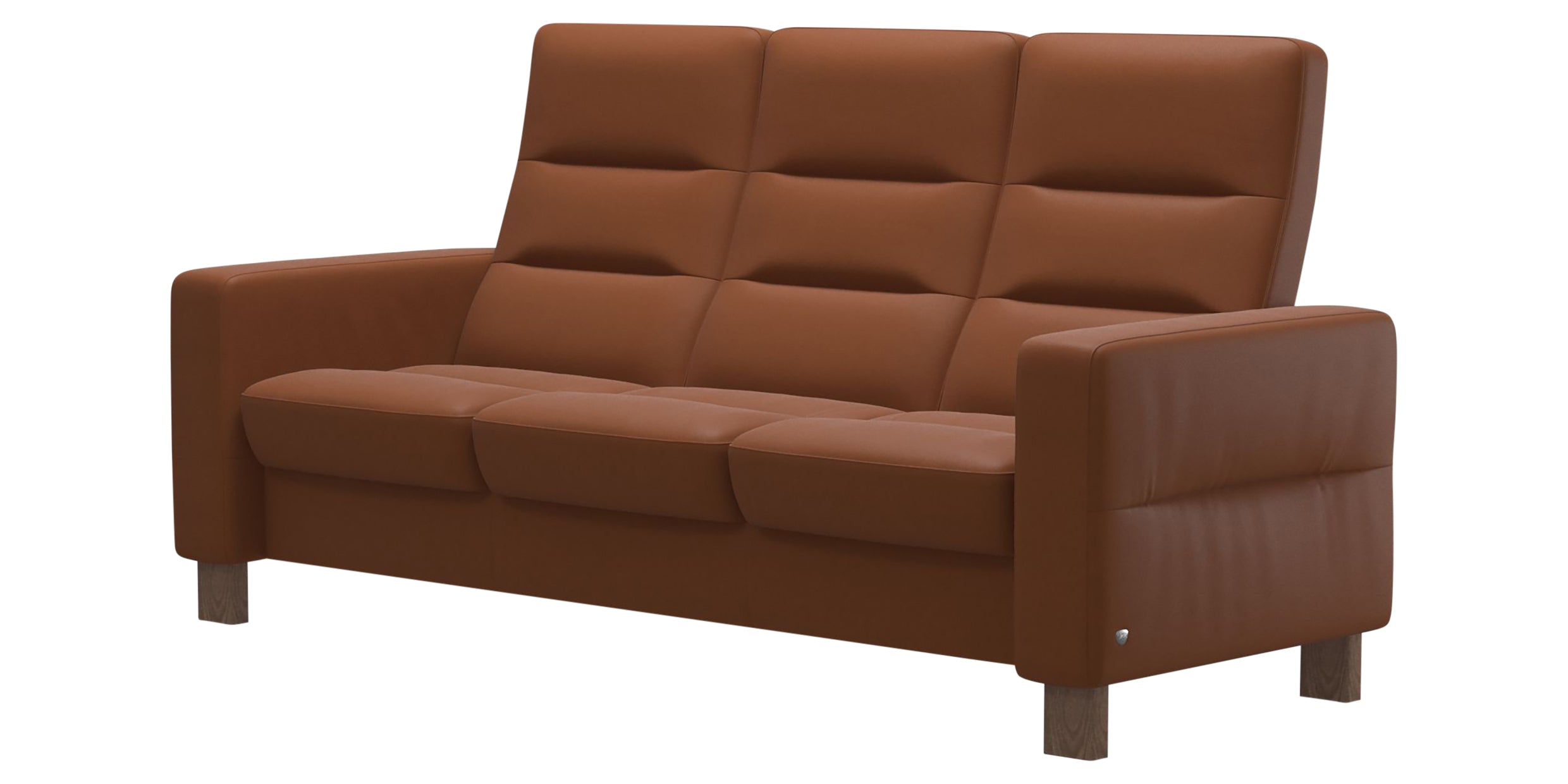 Paloma Leather New Cognac & Walnut Base | Stressless Wave 3-Seater High Back Sofa | Valley Ridge Furniture