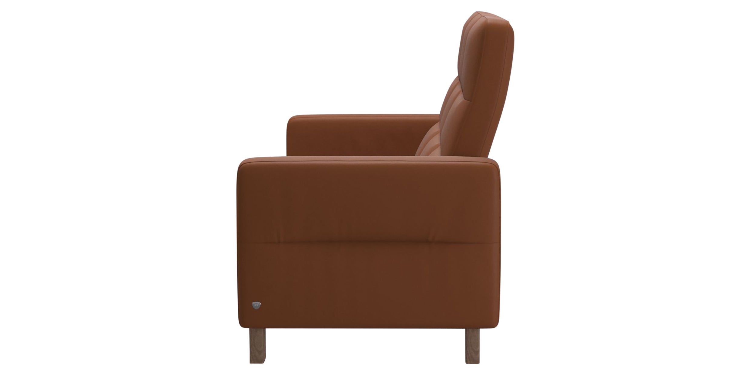 Paloma Leather New Cognac &amp; Walnut Base | Stressless Wave 3-Seater High Back Sofa | Valley Ridge Furniture