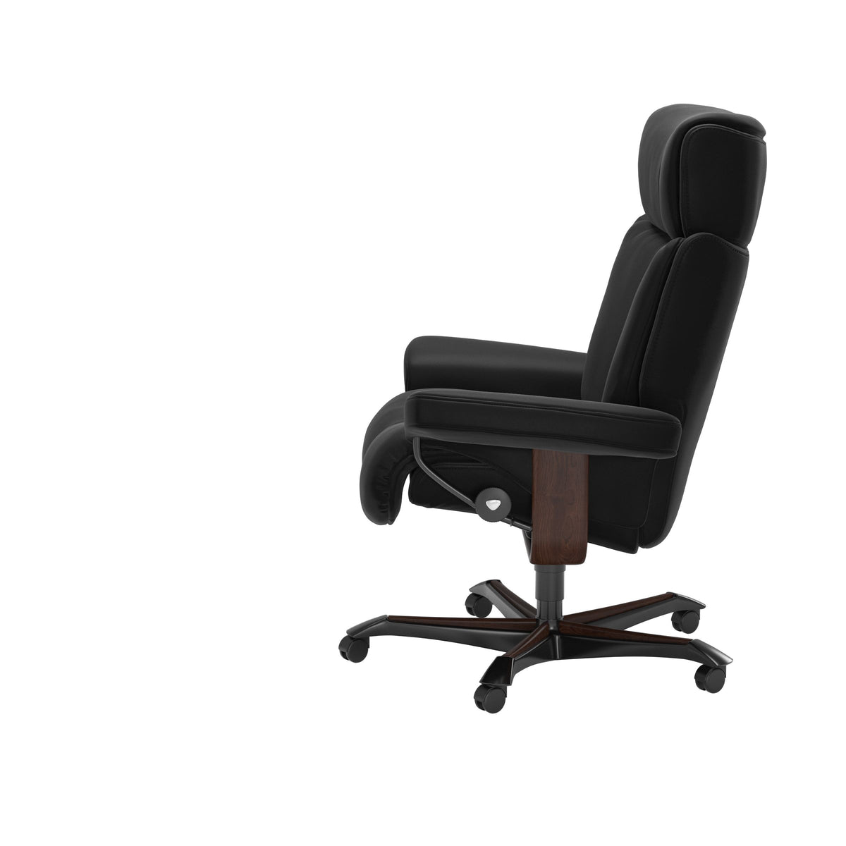 Magic - Office Chair - Paloma Black - Brown Wood
