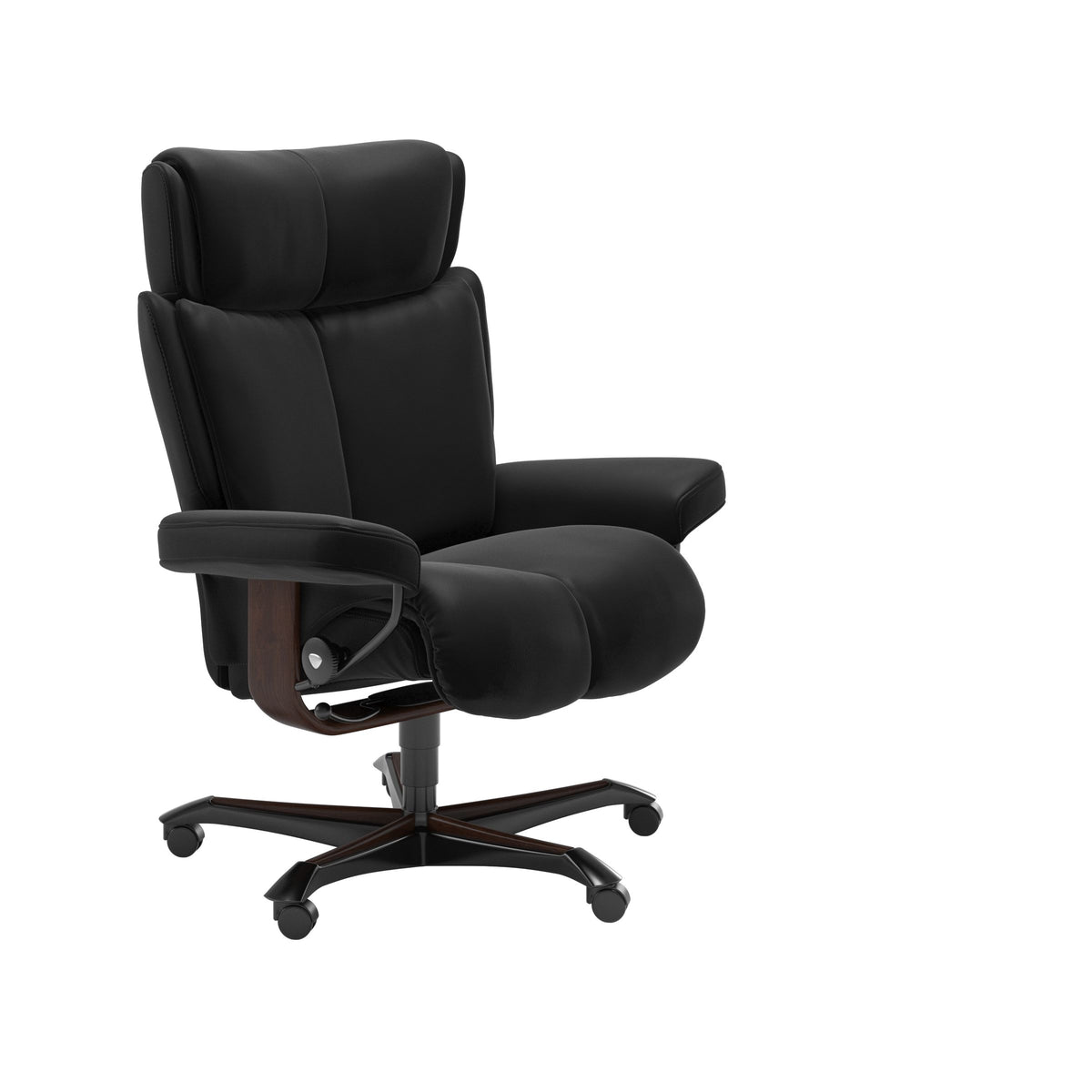 Magic - Office Chair - Paloma Black - Brown Wood