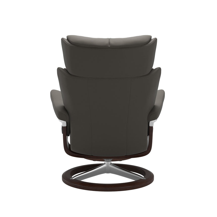 Magic Recliner - Signature Base - Paloma Metal Grey - Brown Wood
