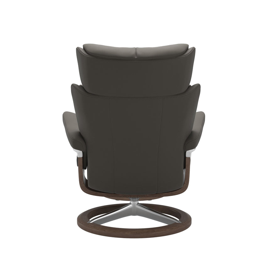 Magic Recliner - Signature Base - Paloma Metal Grey - Walnut Wood
