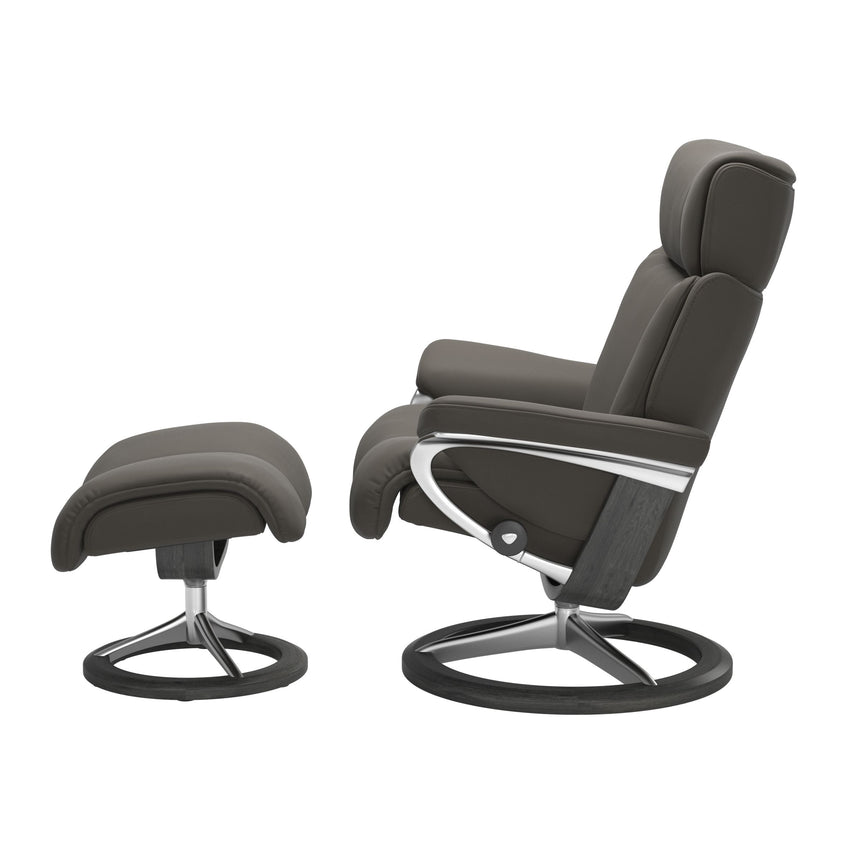Magic Recliner - Signature Base - Paloma Metal Grey - Grey Wood