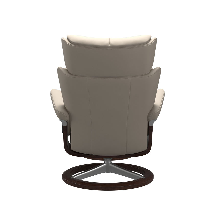 Magic Recliner - Signature Base - Paloma Fog - Brown Wood