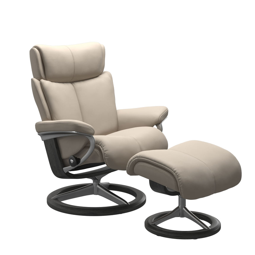 Magic Recliner - Signature Base - Paloma Fog - Grey Wood