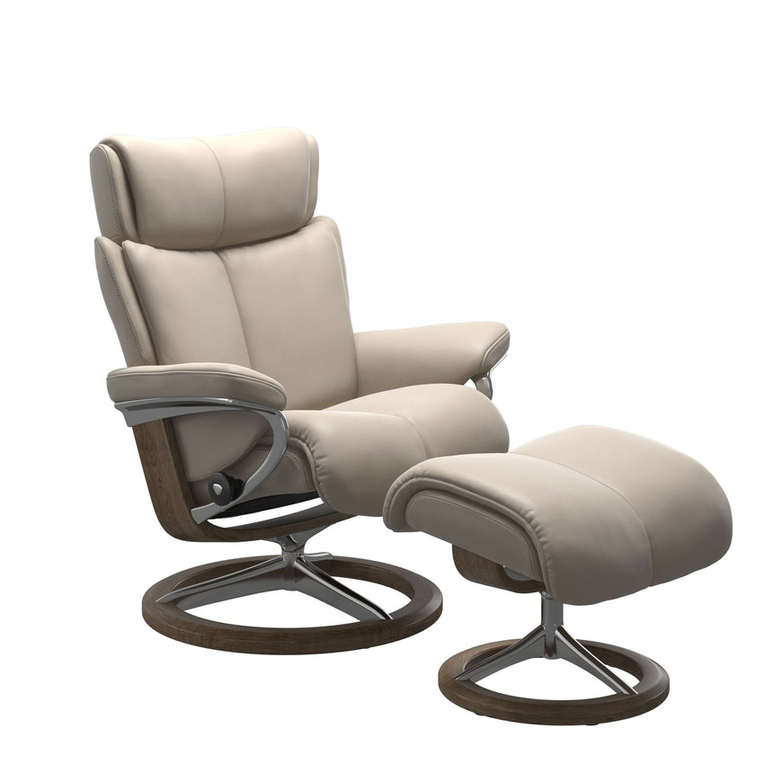 Magic Recliner - Signature Base - Paloma Fog - Smoked Oak Wood