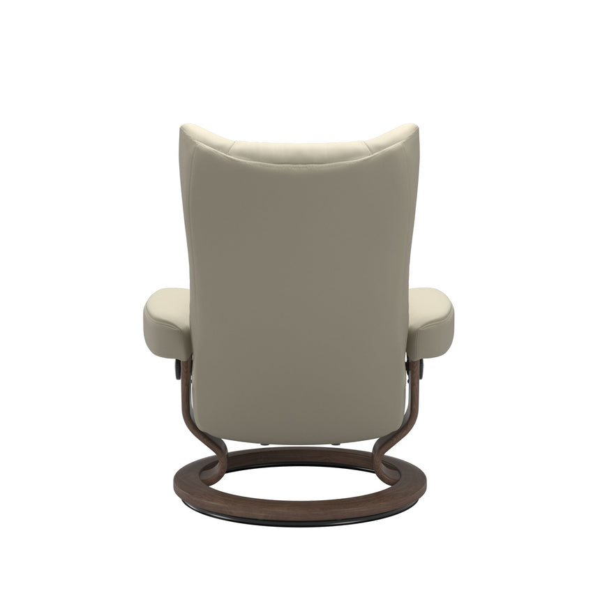 Wing Recliner - Classic Base - Paloma Light Grey - Walnut Wood