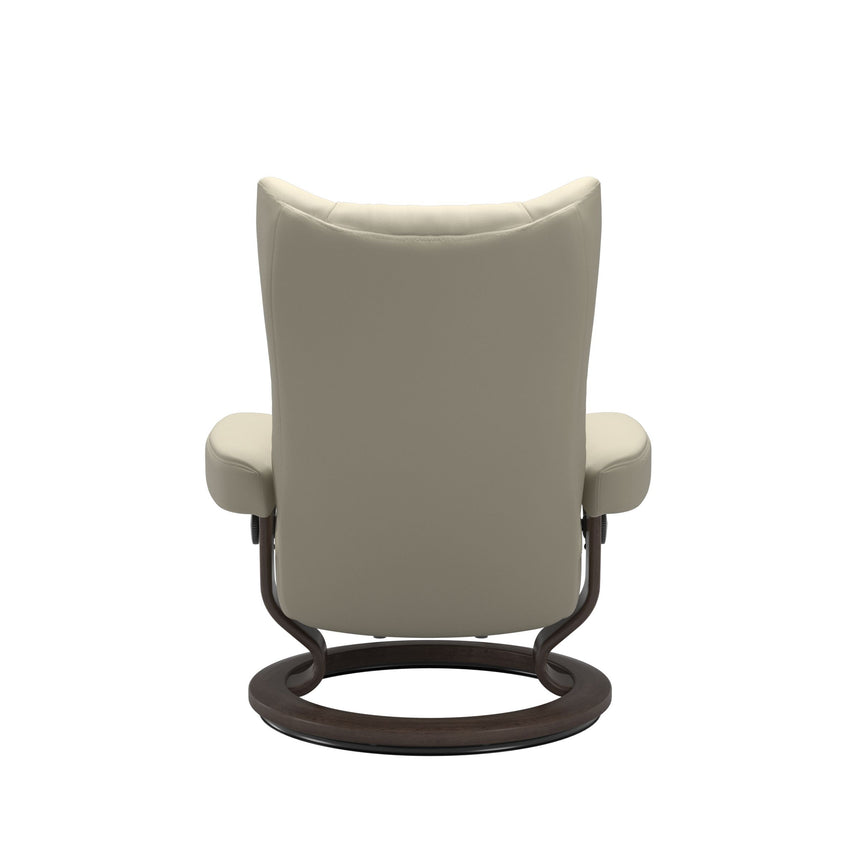 Wing Recliner - Classic Base - Paloma Light Grey - Wenge Wood