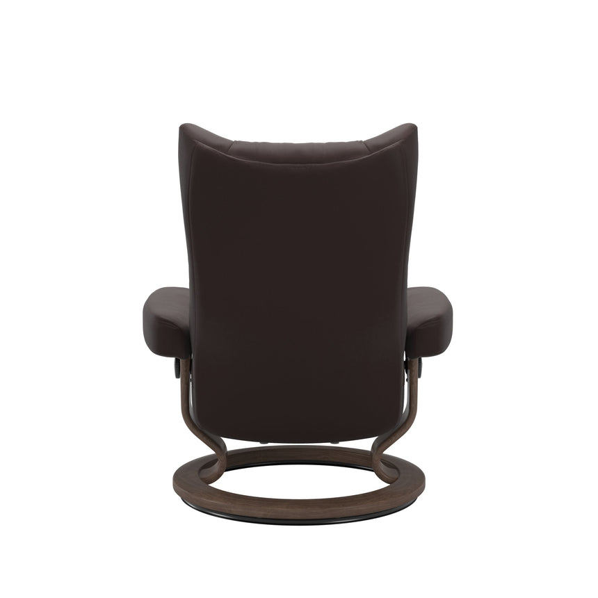Wing Recliner - Classic Base - Paloma Chocolate - Walnut Wood
