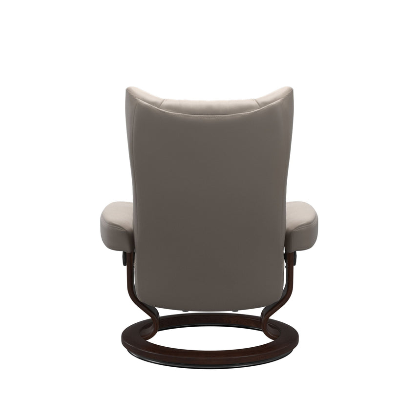 Wing Recliner - Classic Base - Paloma Dark Mushroom - Brown Wood