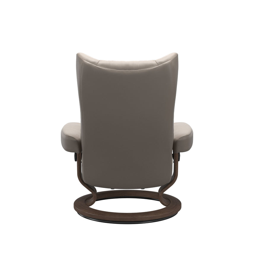 Wing Recliner - Classic Base - Paloma Dark Mushroom - Walnut Wood