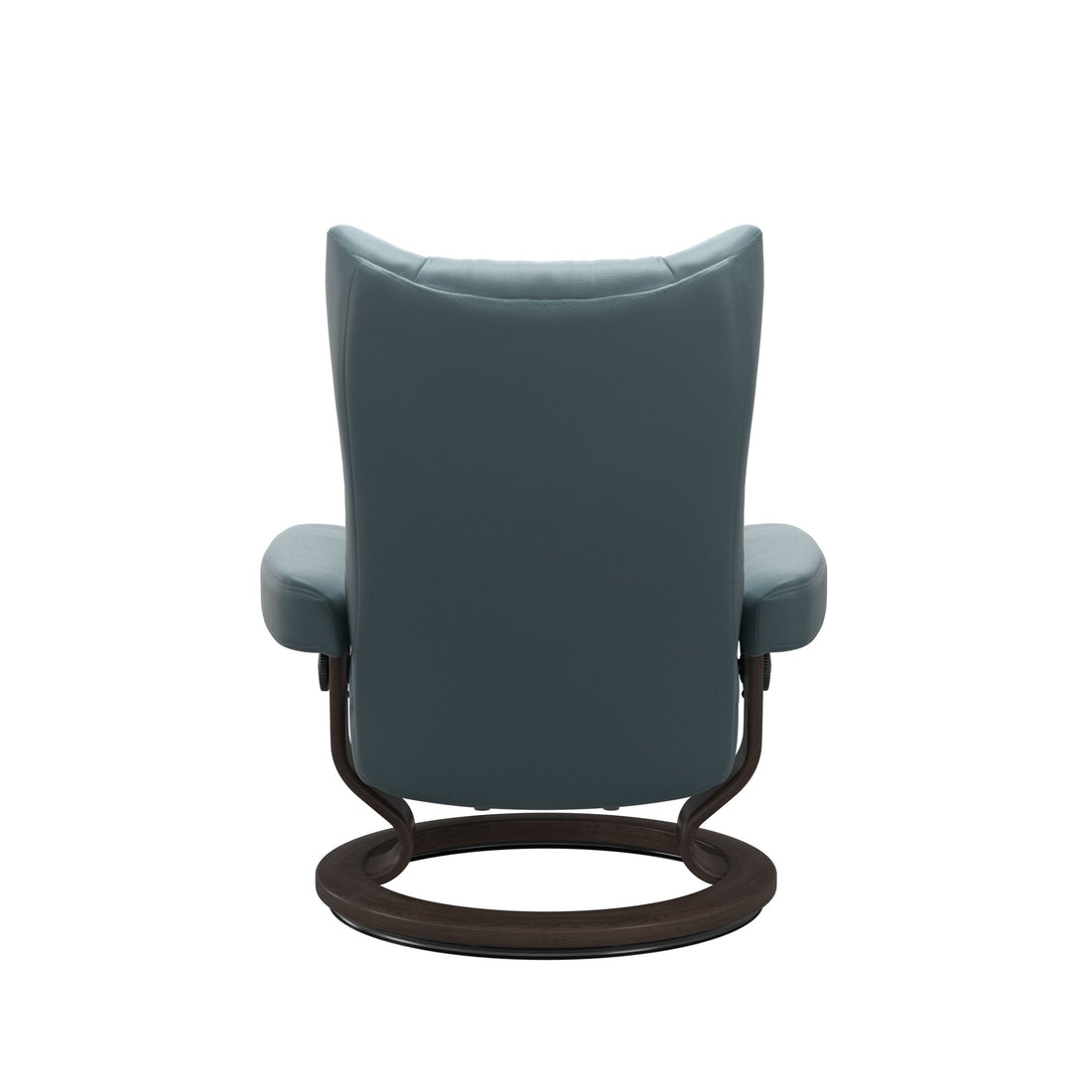 Stressless Wing Recliner Classic Base in Paloma Teal Blue, Wenge, back view