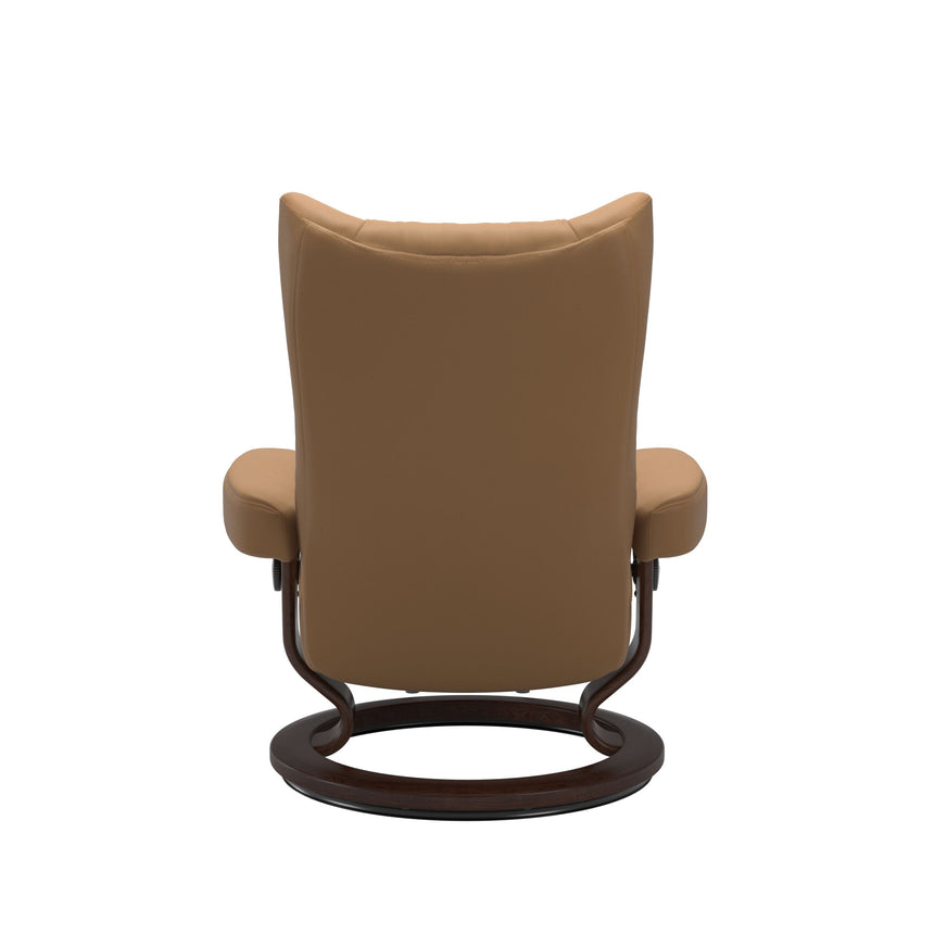 Wing Recliner - Classic Base - Paloma Taupe - Brown Wood