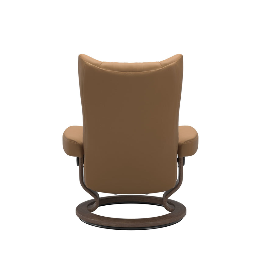 Wing Recliner - Classic Base - Paloma Taupe - Walnut Wood