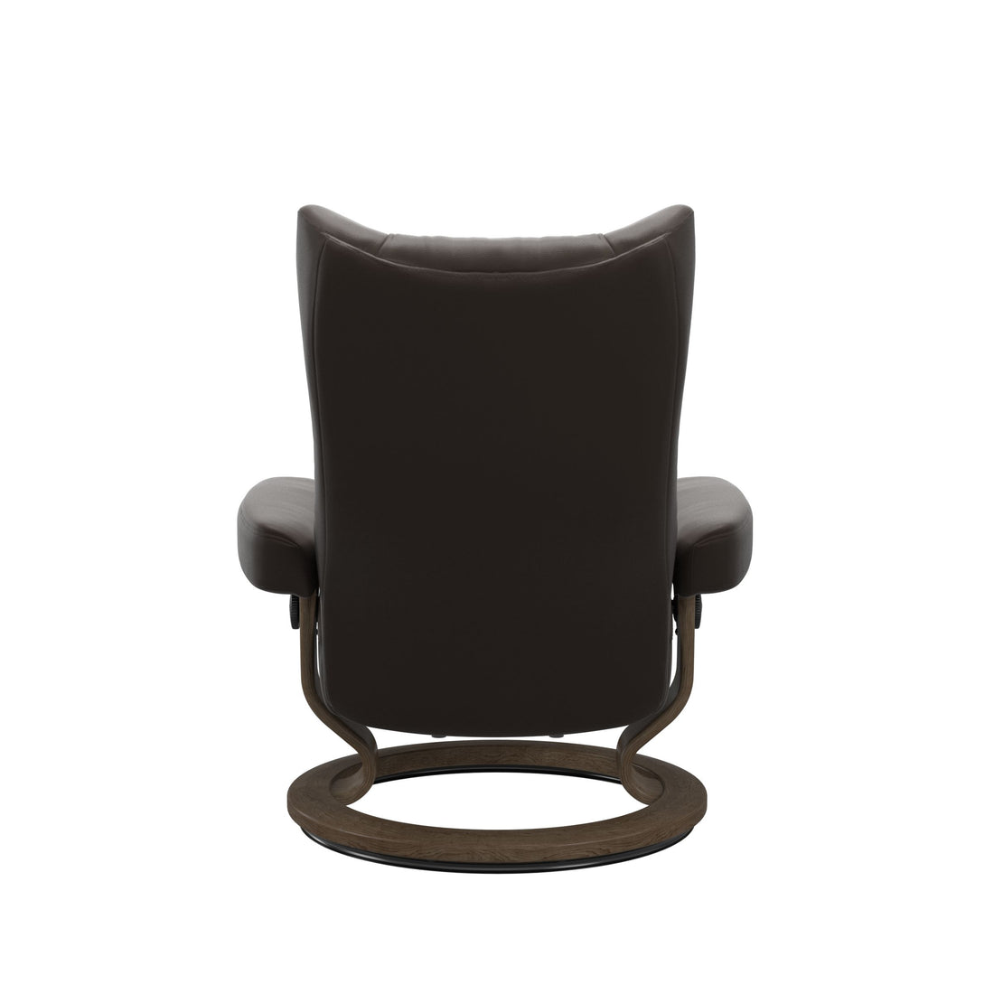 Stressless Wing Recliner Classic Base in Paloma Chestnut, Smoked Oak, back view