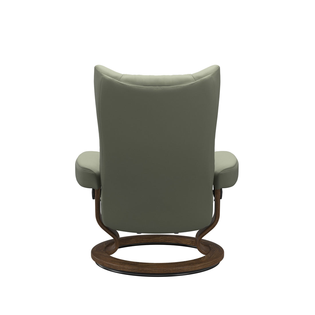 Stressless Wing Recliner Classic Base in Paloma Shadow Green, Teak, back view