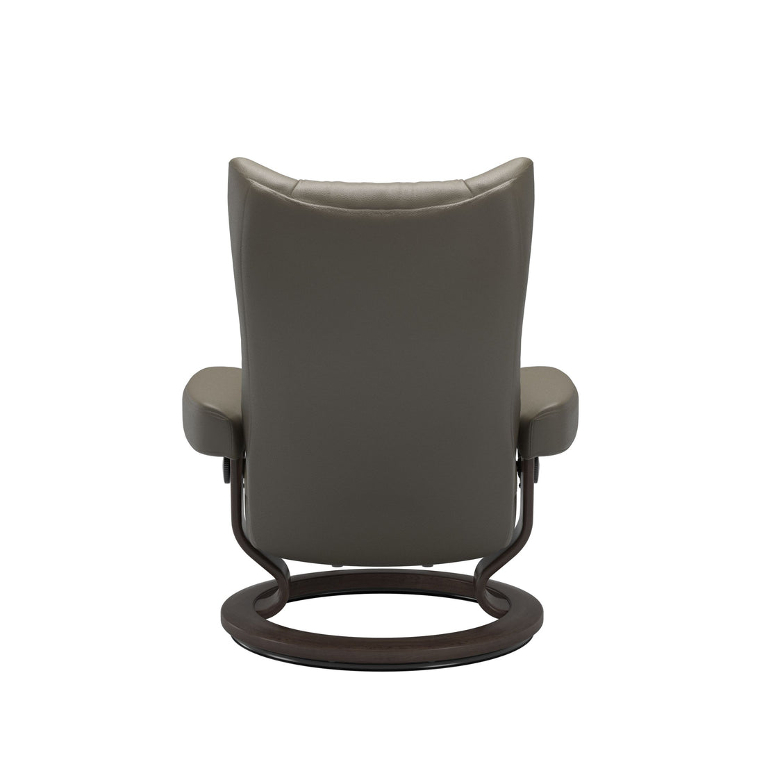 Stressless Wing Recliner Classic Base in Velaro Forest Green, Wenge, back view