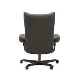 Wing - Office Chair - Paloma Metal Grey - Teak Wood
