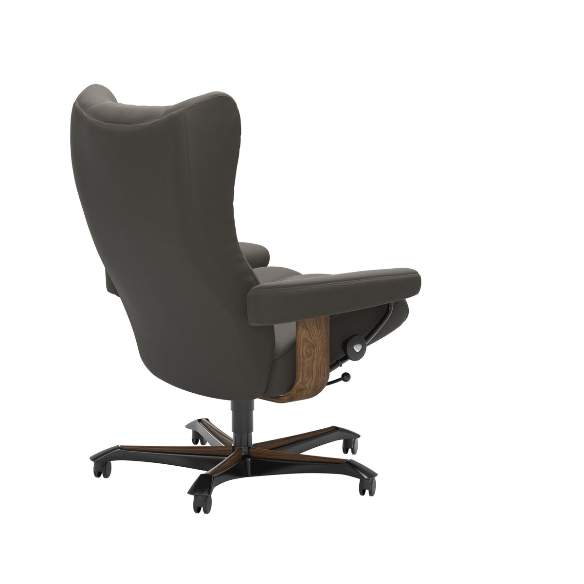 Wing - Office Chair - Paloma Metal Grey - Teak Wood
