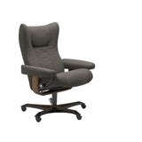 Wing - Office Chair - Paloma Metal Grey - Teak Wood
