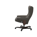 Wing - Office Chair - Paloma Metal Grey - Brown Wood
