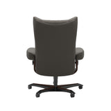 Wing - Office Chair - Paloma Metal Grey - Brown Wood