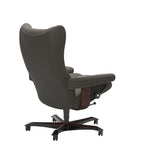 Wing - Office Chair - Paloma Metal Grey - Brown Wood