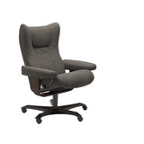 Wing - Office Chair - Paloma Metal Grey - Brown Wood