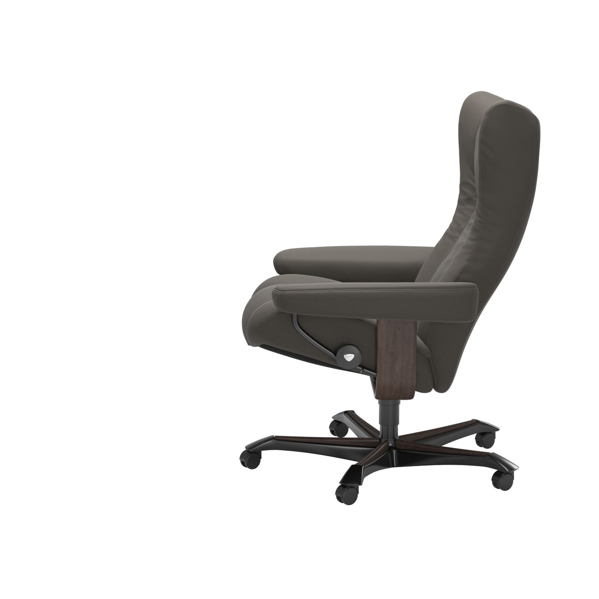 Wing - Office Chair - Paloma Metal Grey - Wenge Wood