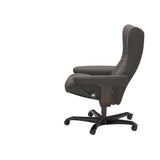 Wing - Office Chair - Paloma Metal Grey - Wenge Wood