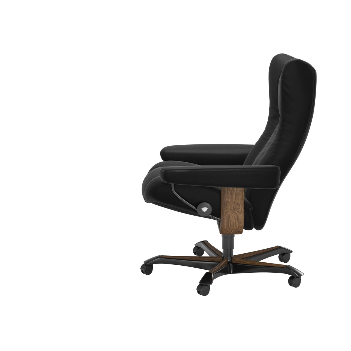 Wing - Office Chair - Paloma Black - Teak Wood