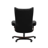 Wing - Office Chair - Paloma Black - Brown Wood